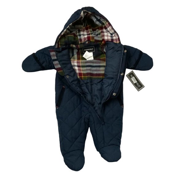 S Rothschild & CO Baby Boys Front-Snap Zipper Snowsuit Navy 6-9 Months - Picture 2 of 5